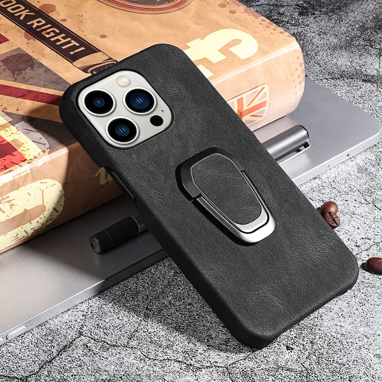 Ring Holder PU Phone Case For iPhone 14 Pro Max, For iPhone 14 Pro Max