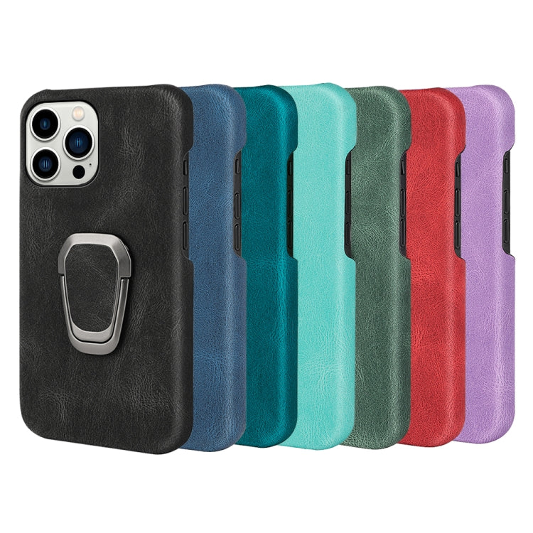 Ring Holder PU Phone Case For iPhone 14 Pro Max, For iPhone 14 Pro Max