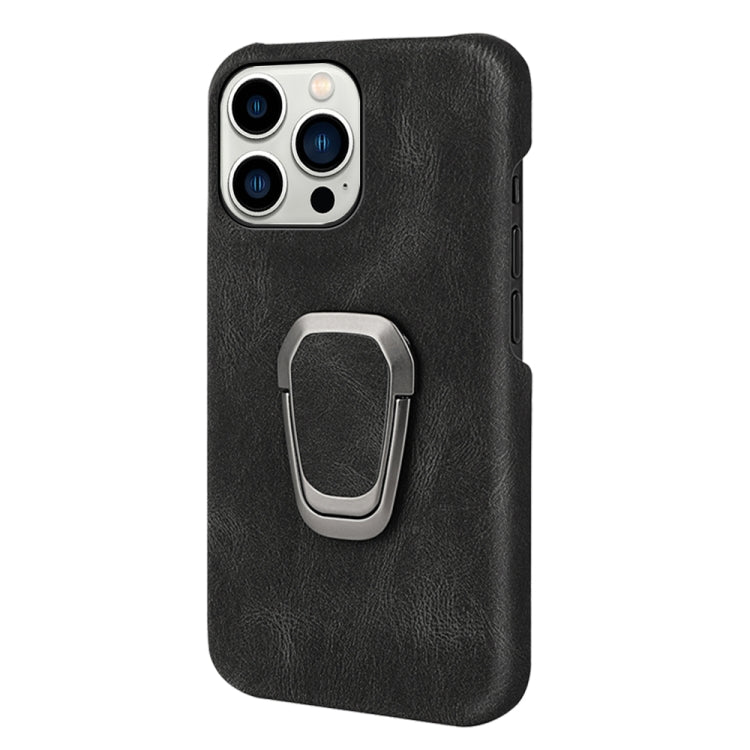 Ring Holder PU Phone Case For iPhone 14 Pro, For iPhone 14 Pro
