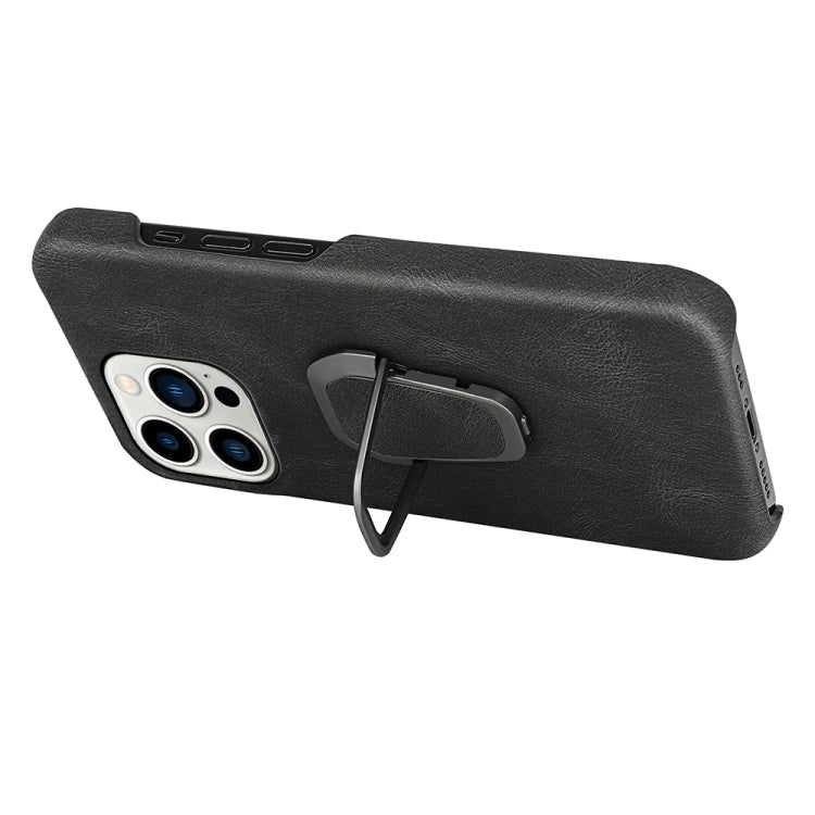 Ring Holder PU Phone Case For iPhone 14 Pro, For iPhone 14 Pro