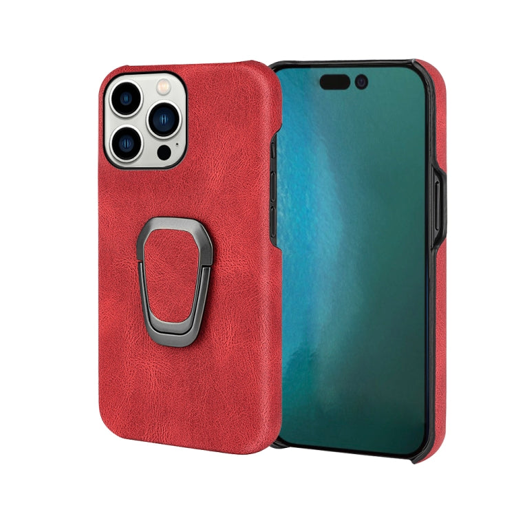 Ring Holder PU Phone Case For iPhone 14 Pro, For iPhone 14 Pro