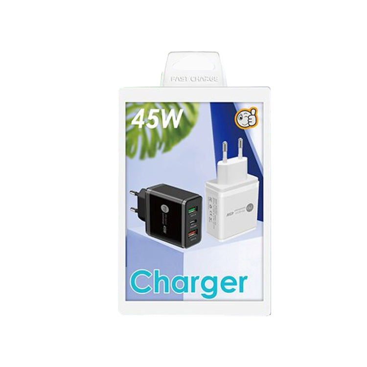 45W PD3.0 + 2 x QC3.0 USB Multi Port Quick Charger, EU Plug, EU Plug
