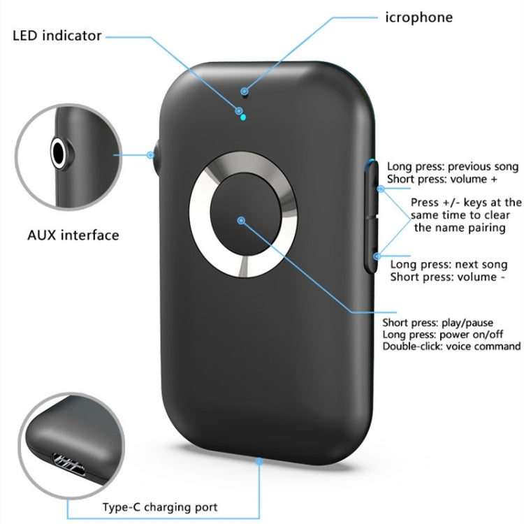 BR06 Bluetooth 5.0 Receiver Speaker Amplifier Car Hands-free