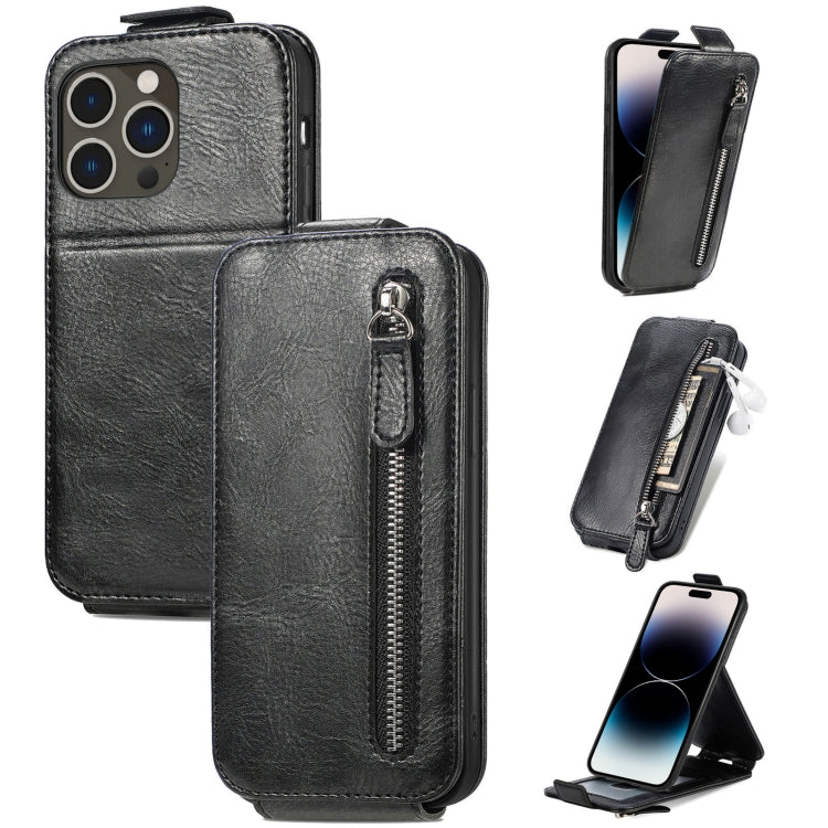 Zipper Wallet Vertical Flip Leather Phone Case