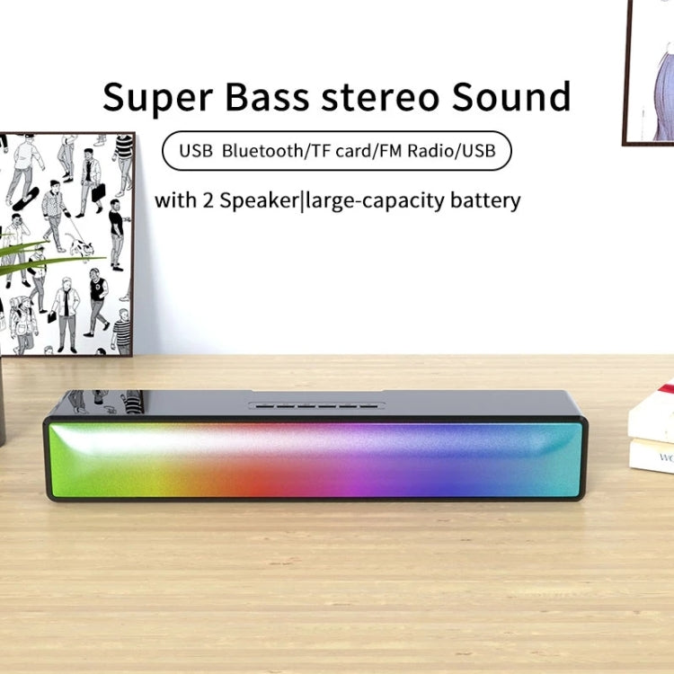 Barre de son HiFi Bluetooth AEC BT601 avec éclairage RGB et haut-parleur pour home cinéma