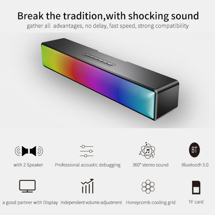 Barre de son HiFi Bluetooth AEC BT601 avec éclairage RGB et haut-parleur pour home cinéma
