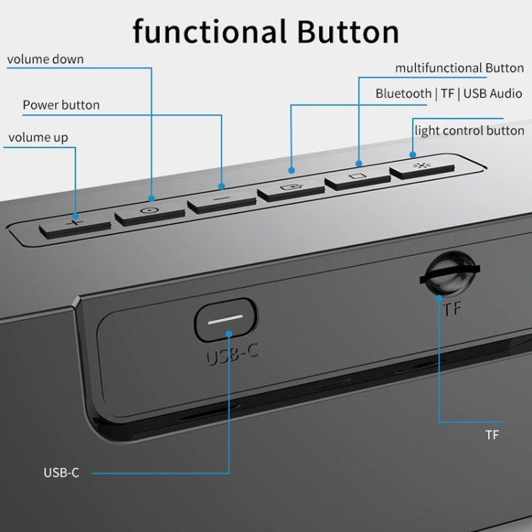 Barre de son HiFi Bluetooth AEC BT601 avec éclairage RGB et haut-parleur pour home cinéma