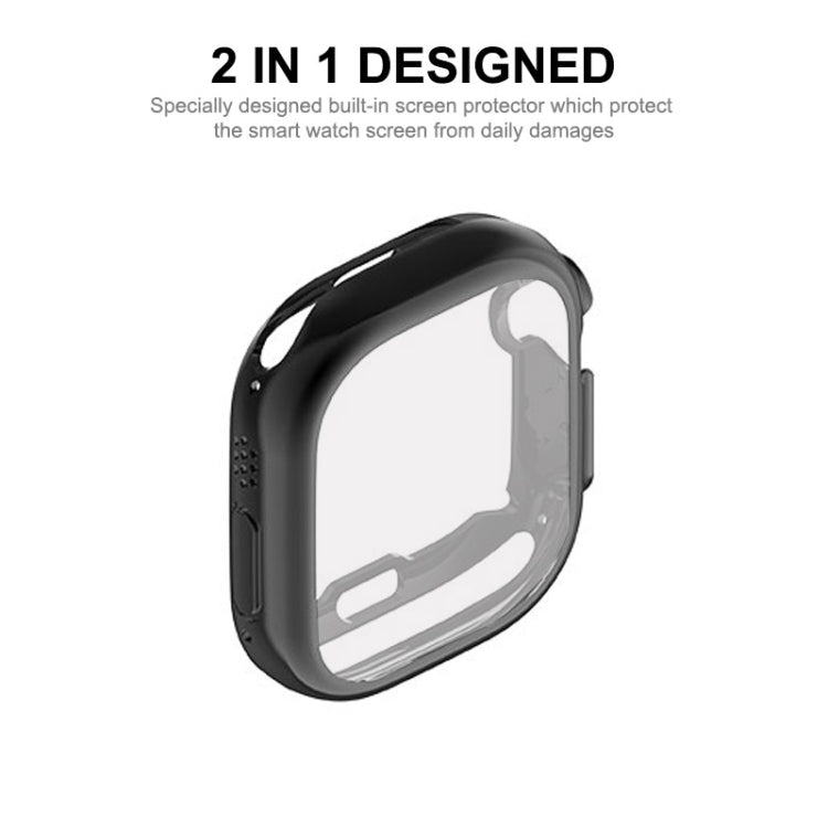 ENKAY Electroplated Soft TPU Case with Screen Film For Apple Watch Ultra / Ultra 2 49mm