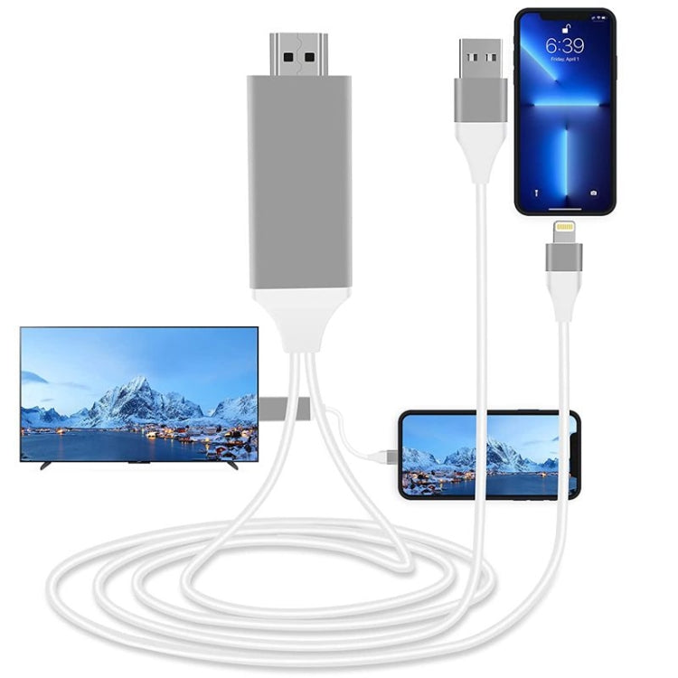 Câble adaptateur 8 broches vers HDMI 1080P de 2 m, compatible avec iPhone, adaptateur HDMI 8 broches