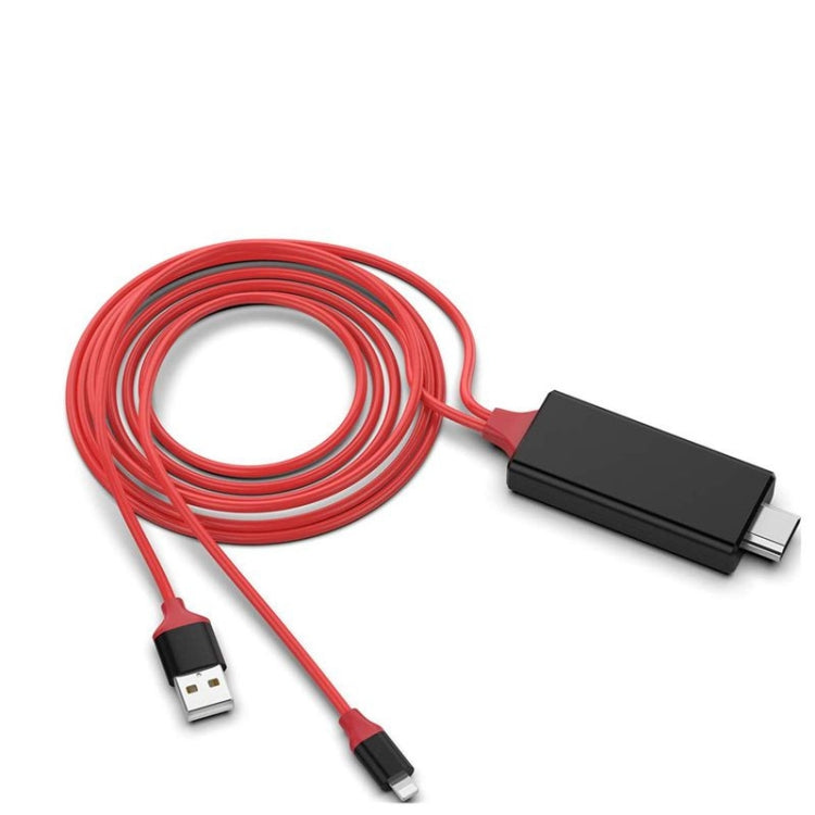 Câble adaptateur 8 broches vers HDMI 1080P de 2 m, compatible avec iPhone, adaptateur HDMI 8 broches