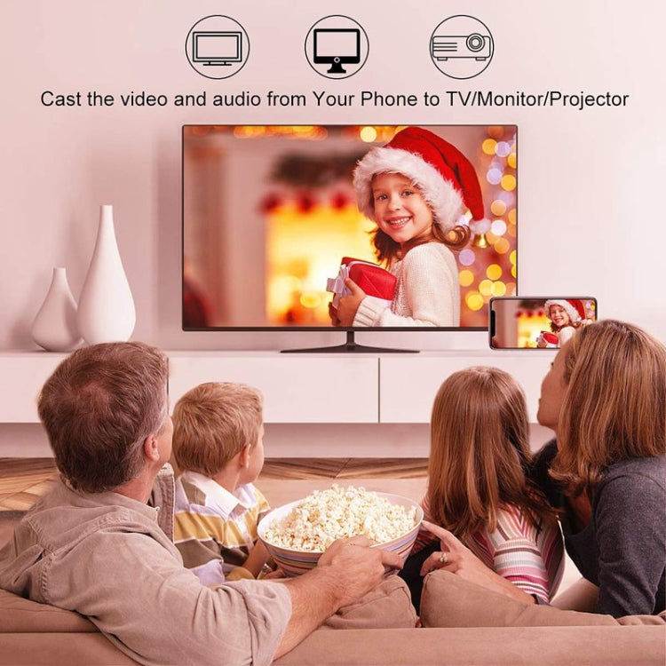 Câble adaptateur 8 broches vers HDMI 1080P de 2 m, compatible avec iPhone, adaptateur HDMI 8 broches