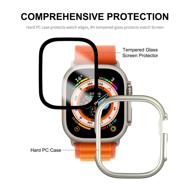 For Apple Watch Ultra / Ultra 2 49mm ENKAY 2 in 1 PC Case + Full Coverage 9H Tempered Glass Film