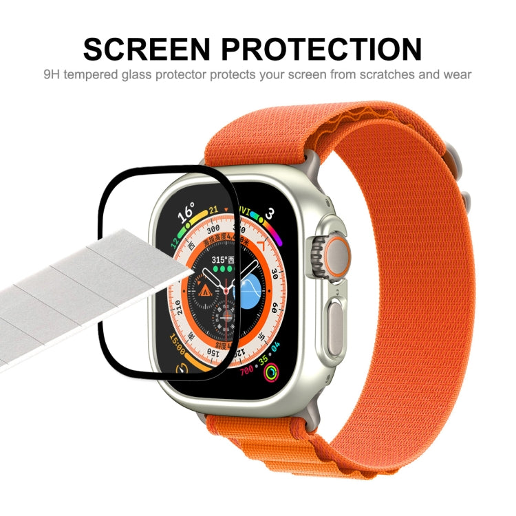 For Apple Watch Ultra / Ultra 2 49mm ENKAY 2 in 1 PC Case + Full Coverage 9H Tempered Glass Film