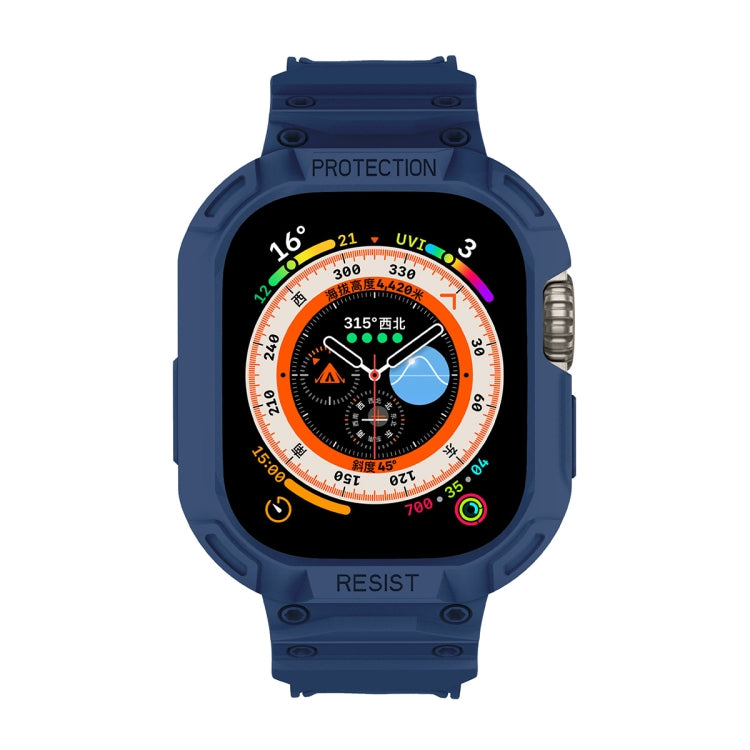 For Apple Watch Ultra 49mm JUNSUNMAY Integrated TPU Case Adjustable Elastic Watch Band