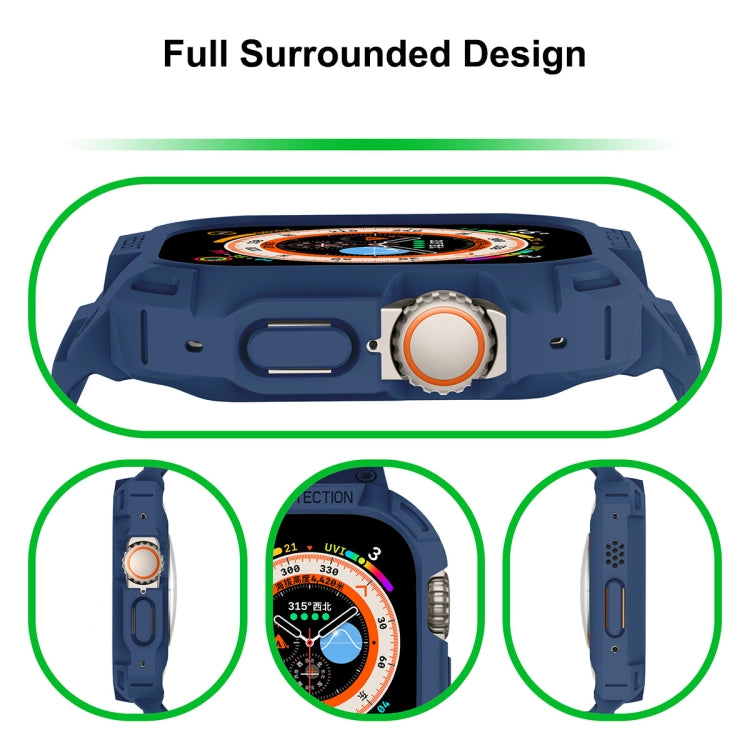 For Apple Watch Ultra 49mm JUNSUNMAY Integrated TPU Case Adjustable Elastic Watch Band