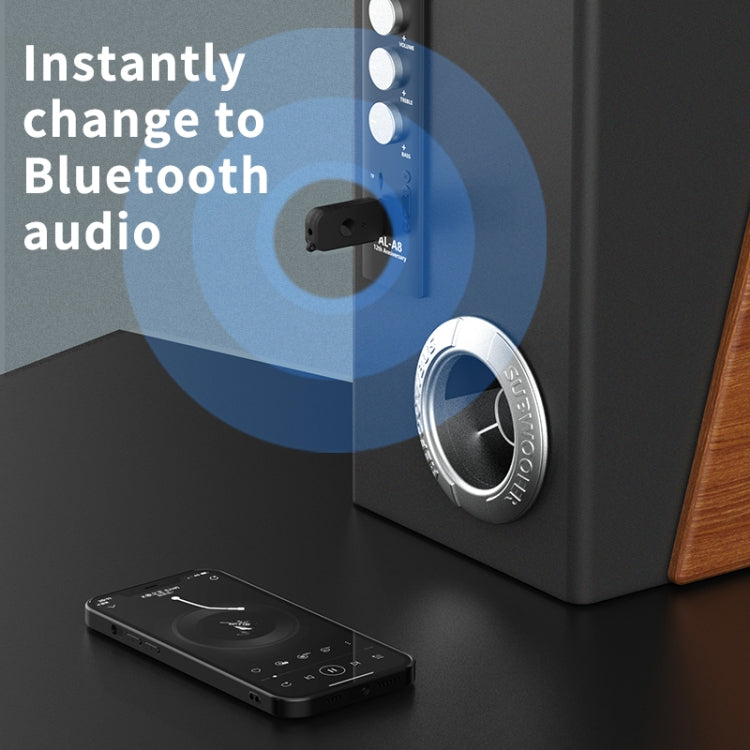 H210 Bluetooth 5.3 Audio Receiver Transmitter 2 in 1 AUX+USB Dual Output, H210