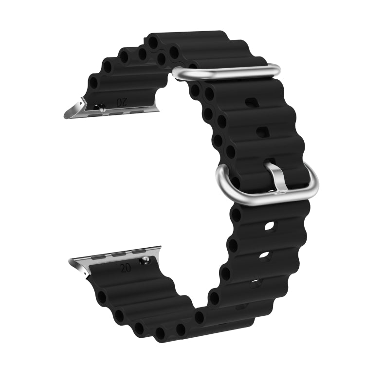 Ocean Silicone Metal Head Watch Band, For Apple Watch Ultra 49mm / Series 8&7 45mm