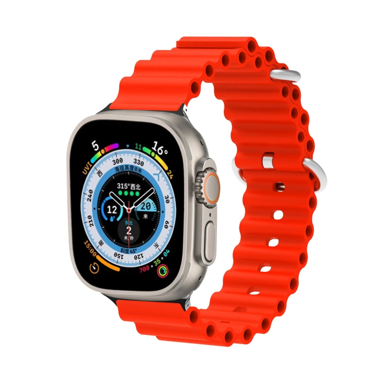 Ocean Silicone Metal Head Watch Band, For Apple Watch Ultra 49mm / Series 8&7 45mm