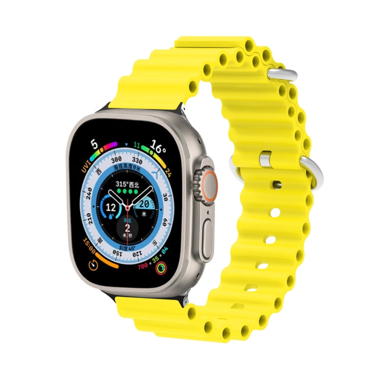 Ocean Silicone Metal Head Watch Band, For Apple Watch Ultra 49mm / Series 8&7 45mm