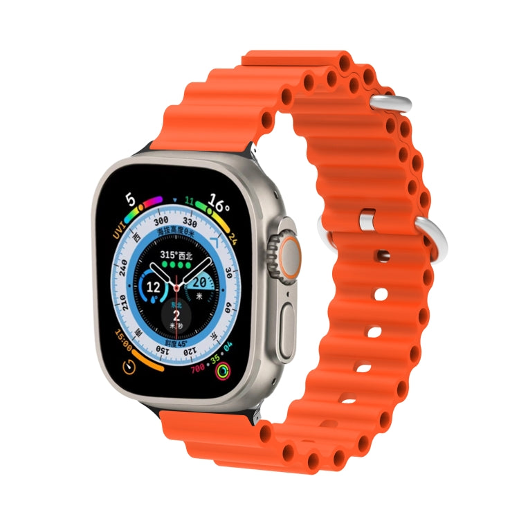 Ocean Silicone Metal Head Watch Band, For Apple Watch Ultra 49mm / Series 8&7 45mm
