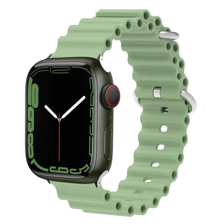 Ocean Silicone Metal Head Watch Band, For Apple Watch Series 8&7 41mm / SE 2&6&SE&5&4 40mm / 3&2&1 38mm