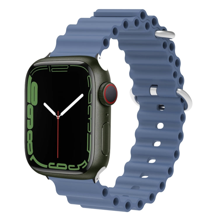 Ocean Silicone Metal Head Watch Band, For Apple Watch Series 8&7 41mm / SE 2&6&SE&5&4 40mm / 3&2&1 38mm