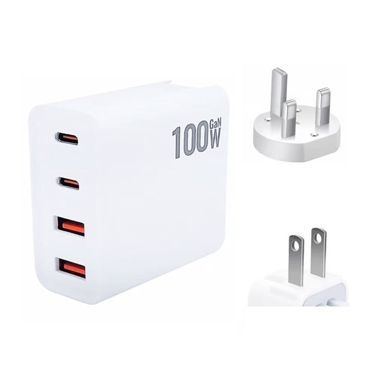 Chargeur multiport GaN 100 W double USB + double USB-C/Type-C pour Apple MacBook, prise US, prise US/UE, prise US/UK, prise US/AU, prise US/UE/UK, prise US/UE/UK/AU
