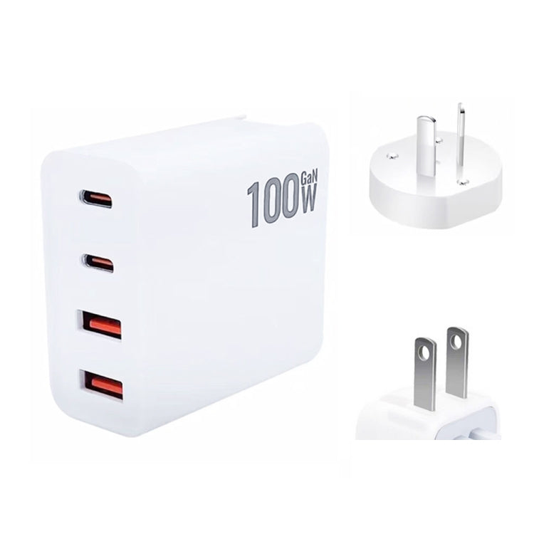 Chargeur multiport GaN 100 W double USB + double USB-C/Type-C pour Apple MacBook, prise US, prise US/UE, prise US/UK, prise US/AU, prise US/UE/UK, prise US/UE/UK/AU