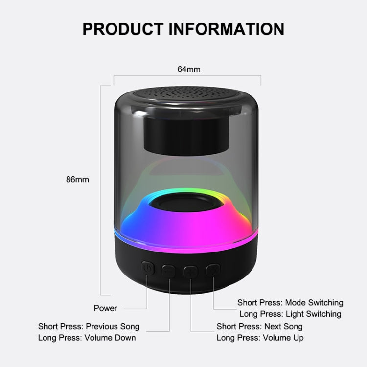 ENKAY Hat-Prince Portable RGB Light Wireless Bluetooth Speaker, S, L