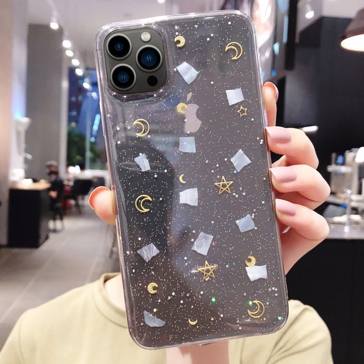 Moon Star Shell Glitter Epoxy TPU Phone Case, For iPhone 14 Pro Max, For iPhone 14 Plus, For iPhone 14 Pro, For iPhone 14, For iPhone 13 Pro Max, For iPhone 13 Pro, For iPhone 13, For iPhone 13 mini, For iPhone 12 Pro Max, For iPhone 12 Pro, For iPhone...