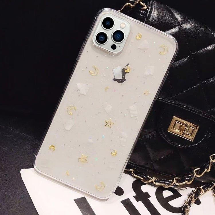 Moon Star Shell Glitter Epoxy TPU Phone Case, For iPhone 14 Pro Max, For iPhone 14 Plus, For iPhone 14 Pro, For iPhone 14, For iPhone 13 Pro Max, For iPhone 13 Pro, For iPhone 13, For iPhone 13 mini, For iPhone 12 Pro Max, For iPhone 12 Pro, For iPhone...