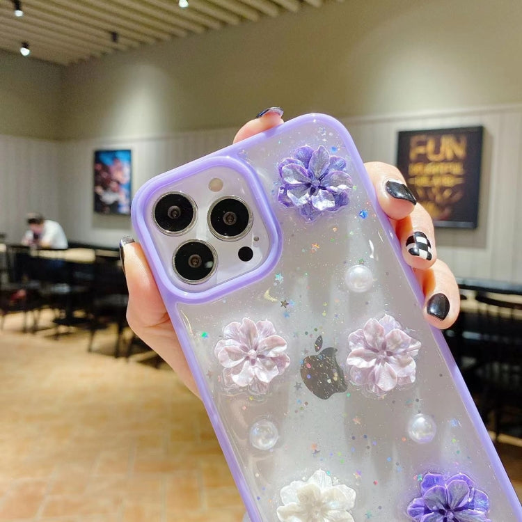3D Bow Flowers Glitter Epoxy TPU Phone Case