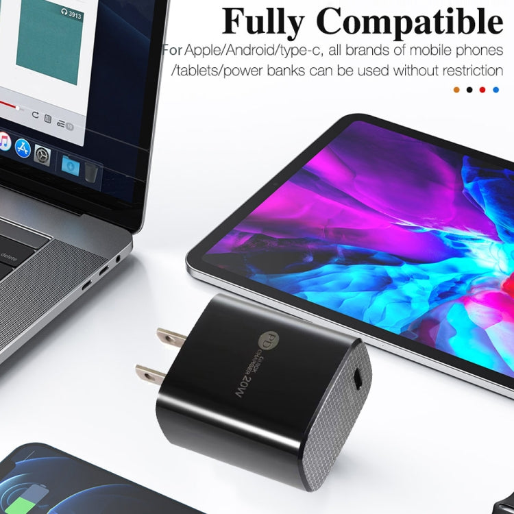 Chargeur rapide PD11 PD3.0 USB-C / Type-C 20 W avec câble de données Type-C vers 8 broches de 1 m, prise américaine, prise américaine + câble Type-C vers 8 broches