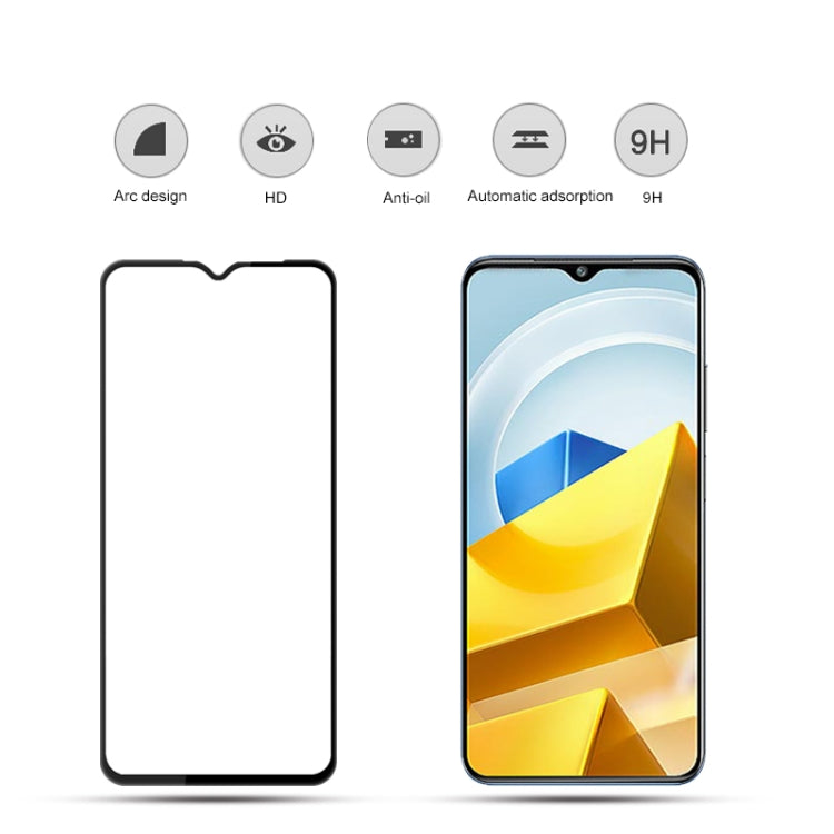 For Xiaomi Poco M5 mocolo 2.5D Full Glue Tempered Glass Full Film