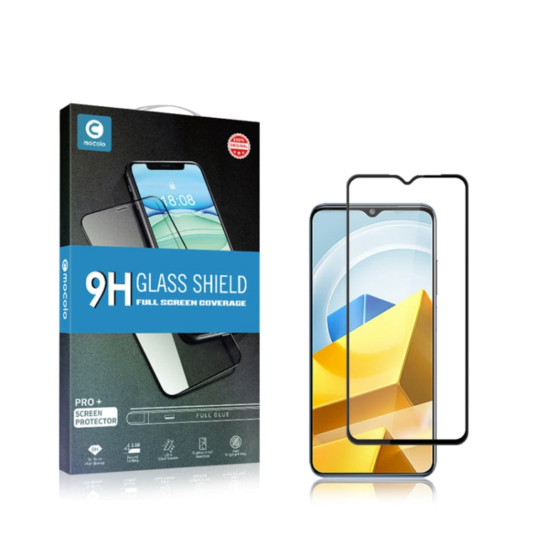 For Xiaomi Poco M5 mocolo 2.5D Full Glue Tempered Glass Full Film