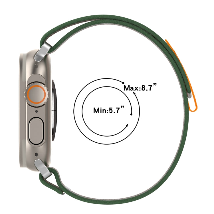 Double Color Nylon Hook and Loop Fastener Watch Band, For Apple Watch Ultra 49mm, For Apple Watch Series 8&7 45mm/SE 2&6&SE&5&4 44mm, For Apple Watch Series 8&7 41mm/SE 2&6&SE&5&4 40mm