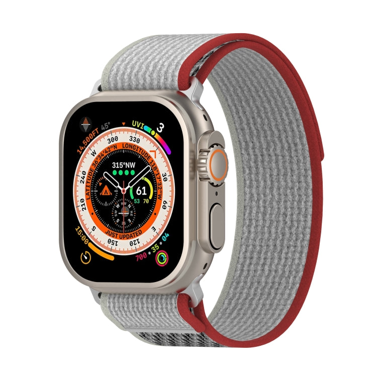 Double Color Nylon Hook and Loop Fastener Watch Band, For Apple Watch Ultra 49mm, For Apple Watch Series 8&7 45mm/SE 2&6&SE&5&4 44mm, For Apple Watch Series 8&7 41mm/SE 2&6&SE&5&4 40mm
