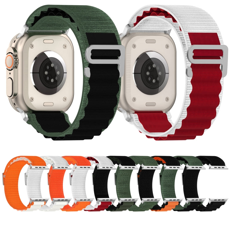 Double Color Nylon Watch Band, For Apple Watch Ultra 49mm, For Apple Watch Series 8&7 45mm/SE 2&6&SE&5&4 44mm