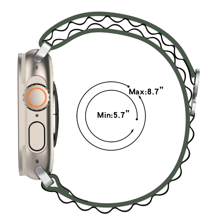 Double Color Nylon Watch Band, For Apple Watch Ultra 49mm, For Apple Watch Series 8&7 45mm/SE 2&6&SE&5&4 44mm