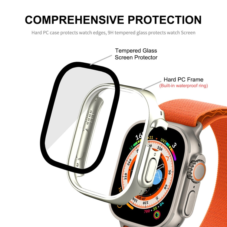 For Apple Watch Ultra / Ultra 2 49mm ENKAY Hat-Prince Waterproof Full Coverage PC Frame + 9H Tempered Glass Case