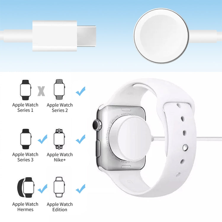 Câble de charge rapide magnétique USB-C / Type-C de 1 m pour Apple Watch Series Ultra/8/7/6/SE/SE2/5/4/3/2, DS-XB012