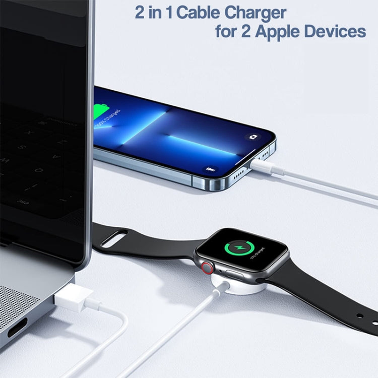 For Apple Watch Series & iPhone 2 in 1 USB Magnetic Charging Cable 3.93ft/1.2m, DS-XB013