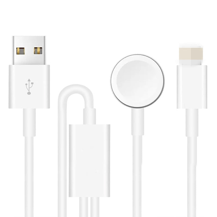 For Apple Watch Series & iPhone 2 in 1 USB Magnetic Charging Cable 3.93ft/1.2m, DS-XB013