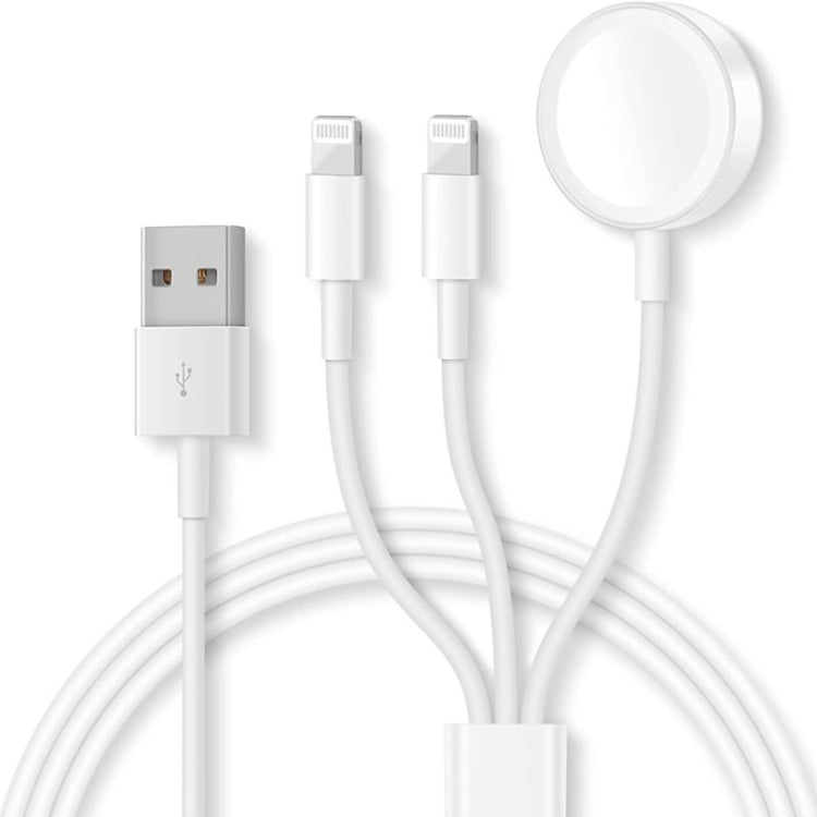 For Apple Watch Series & iPhone 3 in 1 USB Magnetic Charging Cable 4ft/1.2m, DS-XB016