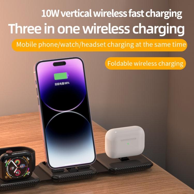 A75 Folding 3 in 1 Wireless Charger Suitable for Apple Watch Mobile Phone Headset, A75