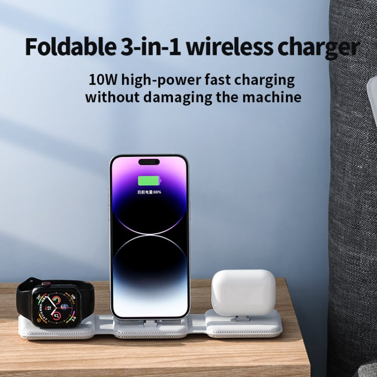 A75 Folding 3 in 1 Wireless Charger Suitable for Apple Watch Mobile Phone Headset, A75