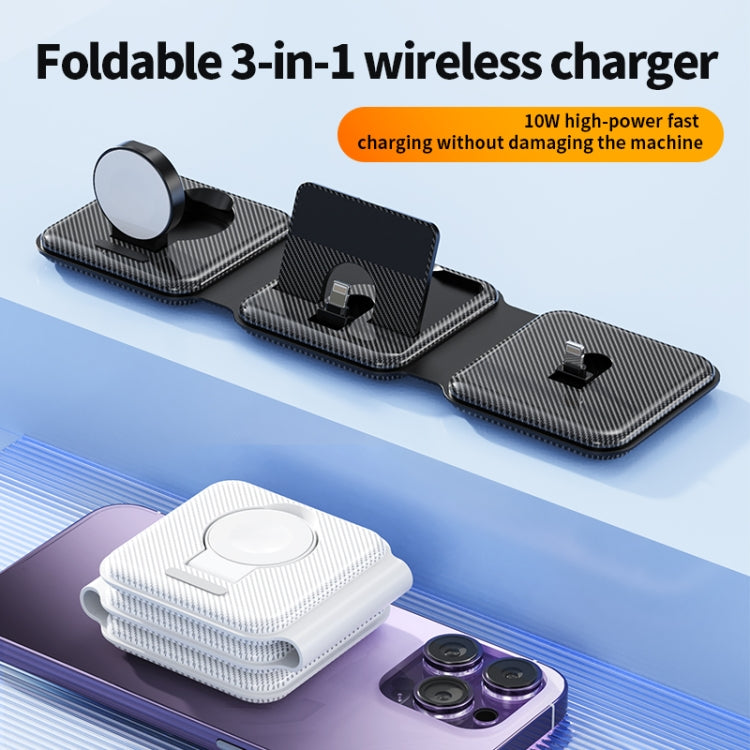 A75 Folding 3 in 1 Wireless Charger Suitable for Apple Watch Mobile Phone Headset, A75