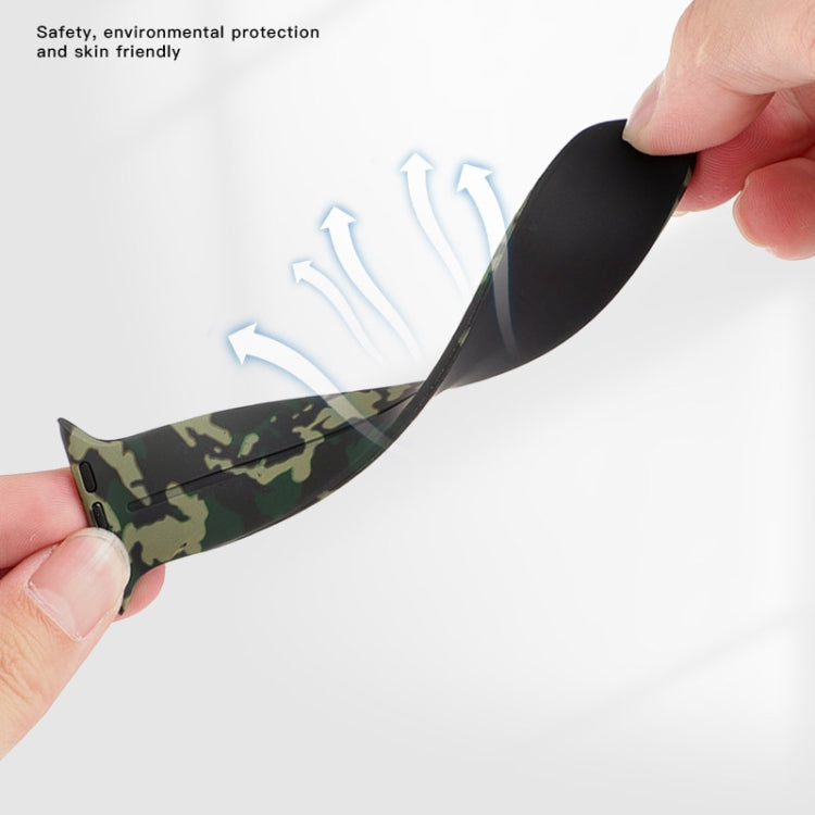 Magnetic Clasp Camouflage Silicone Watch Band, For Apple Watch Ultra 49mm, For Apple Watch Series 8&7 45mm