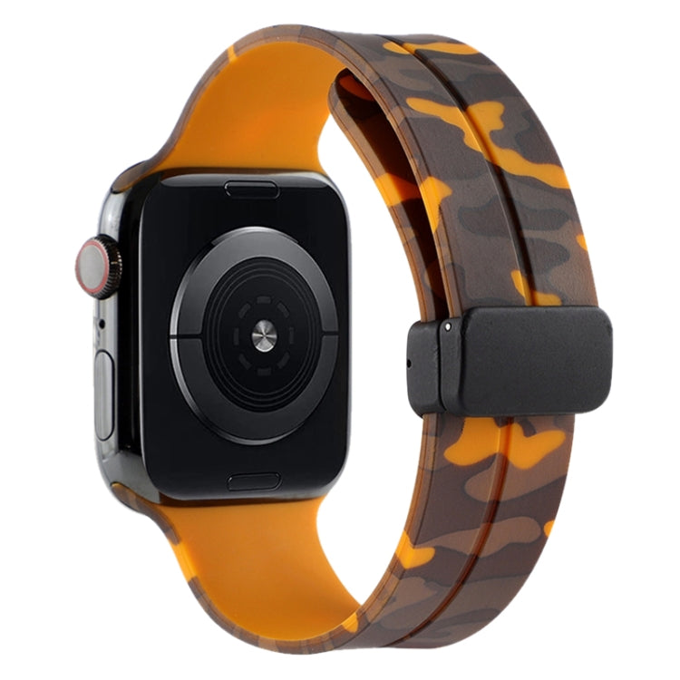 Magnetic Clasp Camouflage Silicone Watch Band, For Apple Watch Series 8&7 41mm