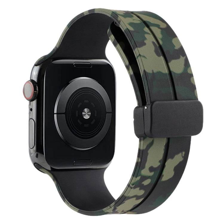 Magnetic Clasp Camouflage Silicone Watch Band, For Apple Watch Series 8&7 41mm